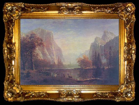 framed  Albert Bierstadt Lake in the Yosemite Valley, ta009-2